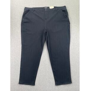 NYDJ Jeans Plus Size 28W Black Relaxed Tapered Lightweight Stretch Denim